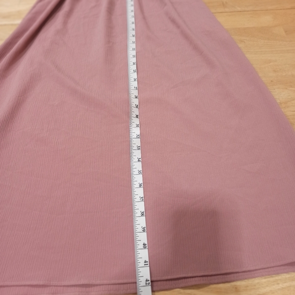 Derek Heart Smocked Maxi Dress ZS medium Pink Boho Peasant Strapless Pullover - Picture 14 of 14